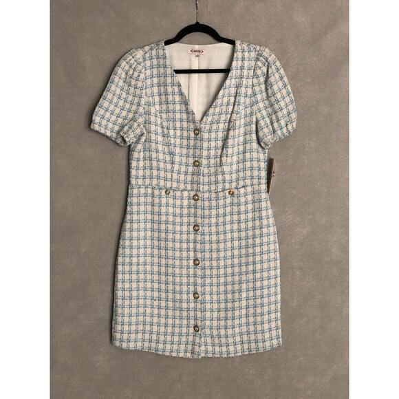 Nanette LePore Women's Size 10 Button Front Dress Blue/White NEW - Picture 1 of 6